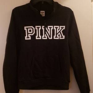 Black zip up pink sweater